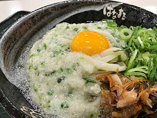 はなまるうどん　海鮮松前漬けのとろ玉ぶっかけ