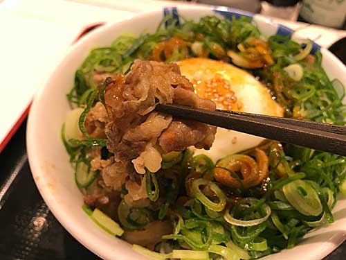 ネギたっぷり旨辛ネギたま牛めしの牛肉