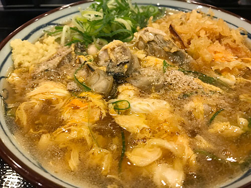 丸亀製麺　牡蠣づくし玉子あんかけ