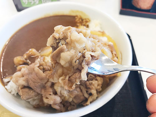 肉だく牛カレーの牛肉