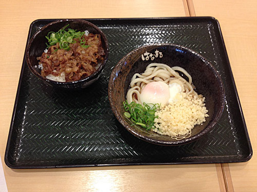はなまるうどん　牛肉ごはんせっと