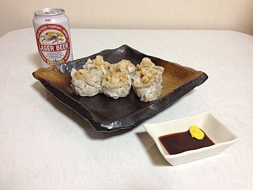 帆立シューマイとラガービール