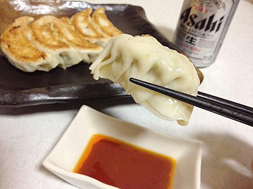 スーパードライとギョーザ