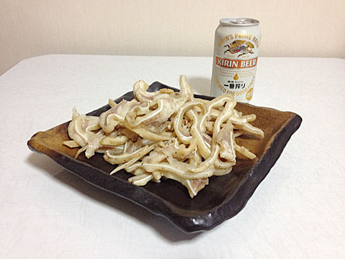 ビールと豚耳
