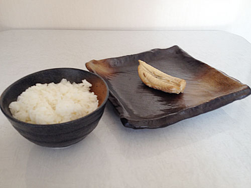 ふぐの醤油干しとごはん