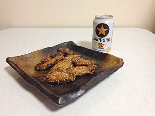 手羽先とビール