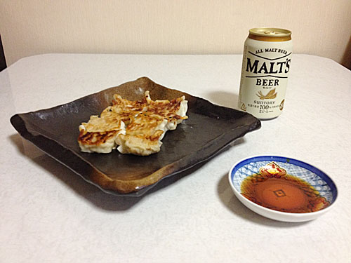 ギョーザとサントリー・モルツ