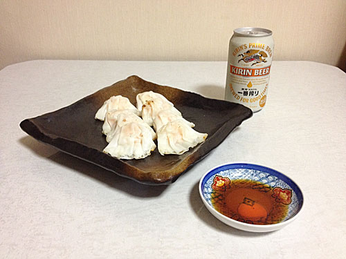 海老ギョーザと一番搾り