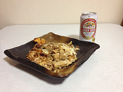 お好み焼きとキリン ラガービール