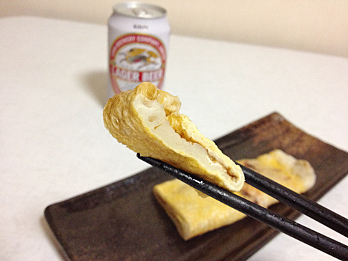 ラガービールとイカ焼き