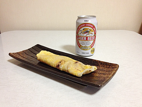 イカ焼きとキリン・ラガービール