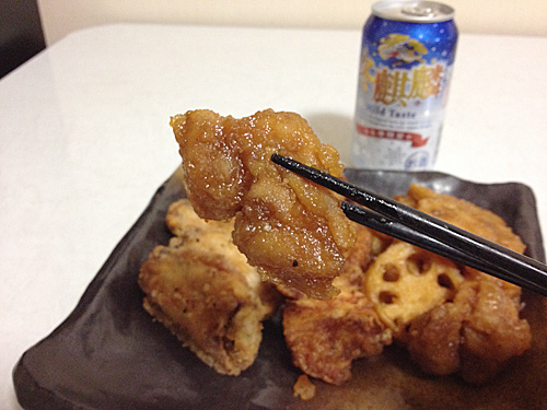冬麒麟と唐揚げ