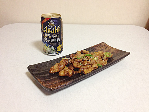 鶏皮とアサヒ贅沢にコク香る冬の贈り物