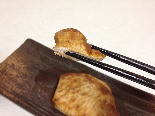 豚ロースのソテーをひと口