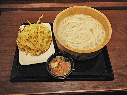 亀製麺　釜揚げうどん＋野菜かきあげ