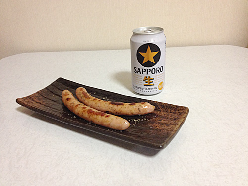 ハーブウインナーと黒ラベル