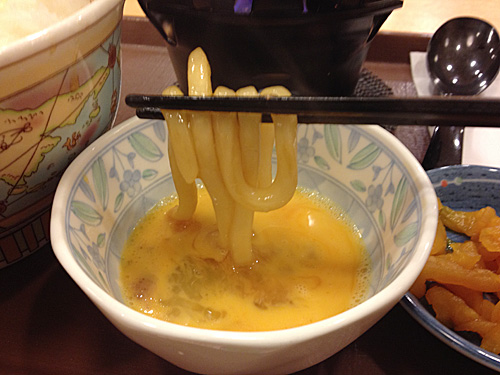 すき家　牛すき鍋定食のうどん