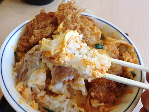 海鮮カツ丼の卵とじごはん
