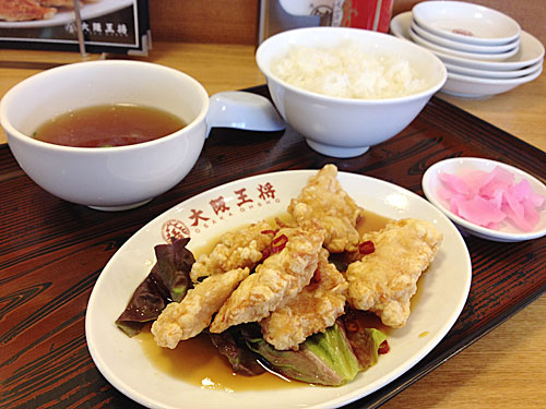 大阪王将　鶏天セット　アップ