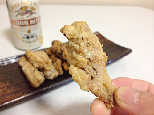 ビールと手羽先