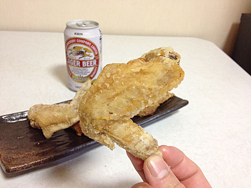 ラガービールと手羽先