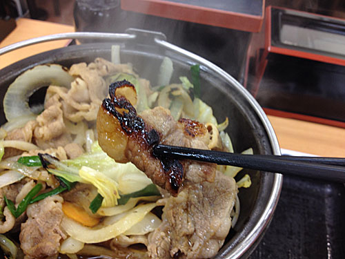 牛バラ野菜焼の牛肉