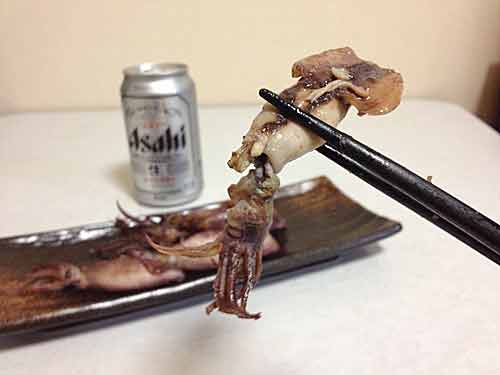 ビールとイカの甘辛煮
