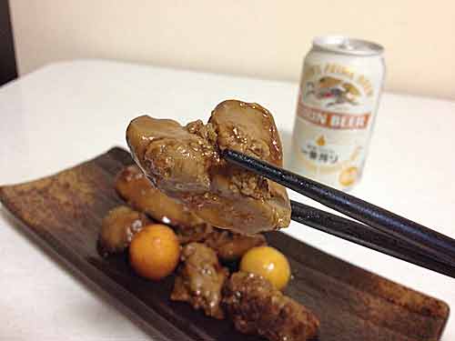 ビールととりきも煮