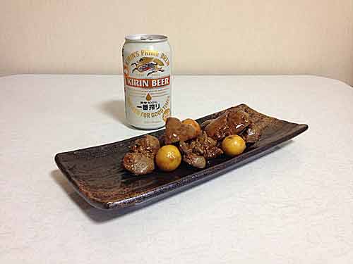 とりきも煮とキリン一番搾り