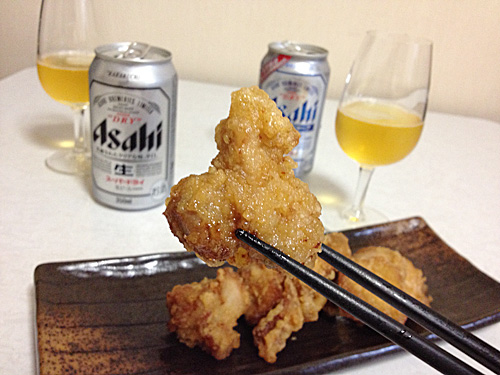 唐揚げとアサヒスーパードライ
