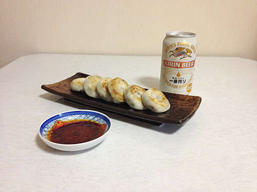 ニラ饅頭とキリン一番搾り