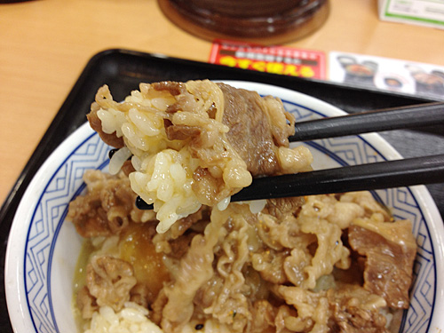 牛丼のお肉とごはん