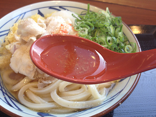豚マリネぶっかけうど　おつゆ