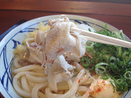 豚マリネぶっかけうど　豚しゃぶ