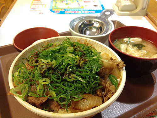 すき家　ねぎ玉牛丼　アップ