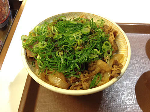 ねぎ玉牛丼　お化粧前