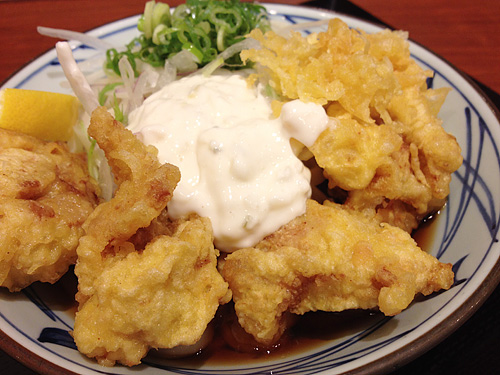 丸亀製麺　タル鶏天ぶっかけ　アップ