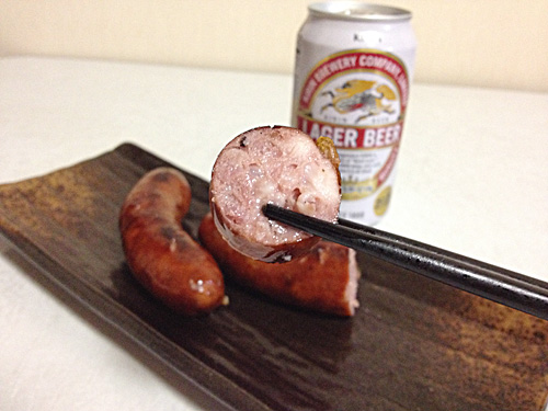 ビールと清里ハム　粗挽きサラミソーセージ