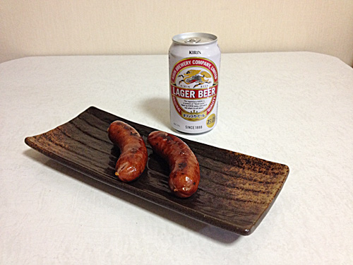 清里ハム　粗挽きサラミソーセージとラガービール