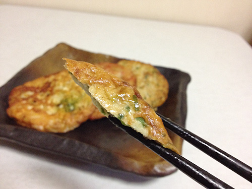 豆腐と魚のお好み焼き　ネギ