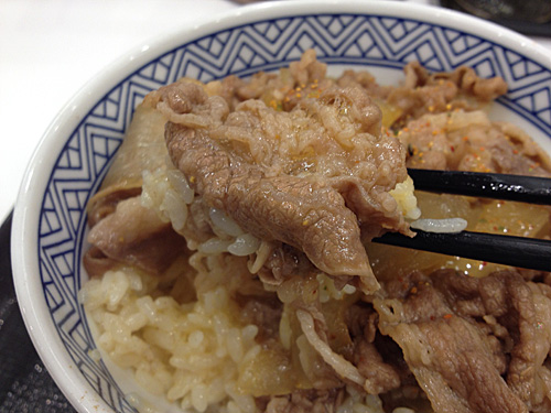 牛丼のお肉とごはん