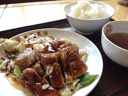 大阪王将　ステーキ回鍋肉　アップ