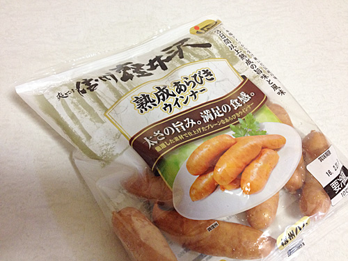 信州ハム　熟成あらびきウインナー　パッケージ