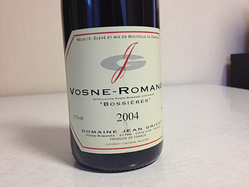 Domaine Jean Grivot Vosne-Romanee Bossieres 2004　ラベル