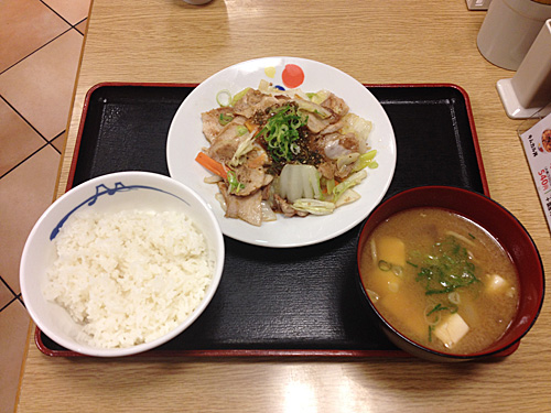 松屋　豚肉とたっぷり冬野菜炒め