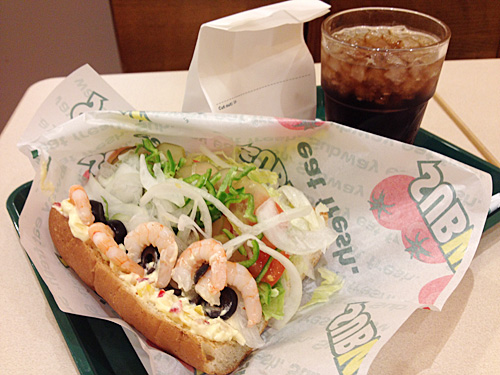 サブウェイ　えび野菜タルタル　アップ