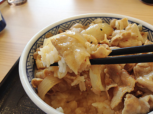 吉野家　豚丼の肉とごはん