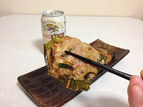 一番搾りと納豆揚げ