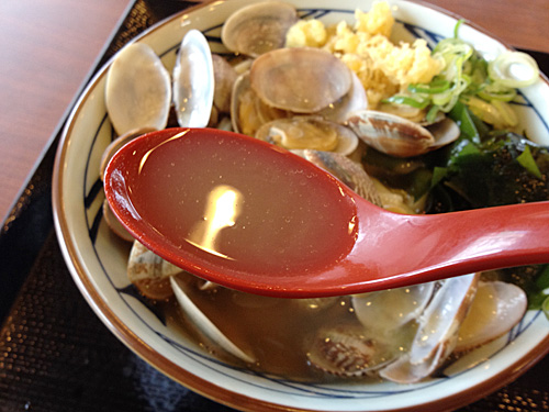 あさりバターうどんのおつゆ