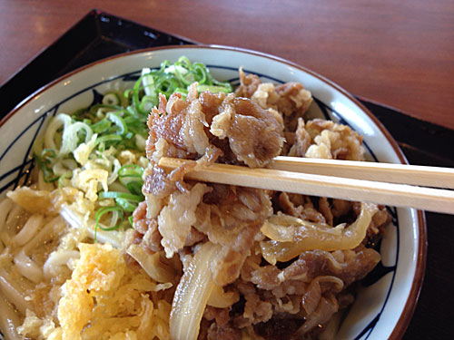 肉盛りうどんの牛肉